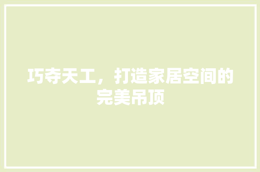 巧夺天工，打造家居空间的完美吊顶 常见问题