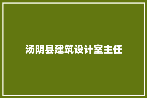 汤阴县建筑设计室主任
