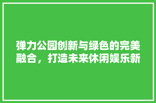 弹力公园创新与绿色的完美融合，打造未来休闲娱乐新地标