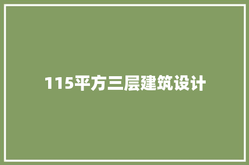 115平方三层建筑设计 建筑设计