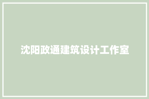 沈阳政通建筑设计工作室 新型材料