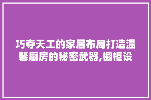 巧夺天工的家居布局打造温馨厨房的秘密武器,橱柜设计装修