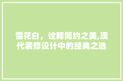 雪花白，诠释简约之美,现代装修设计中的经典之选 材料设备