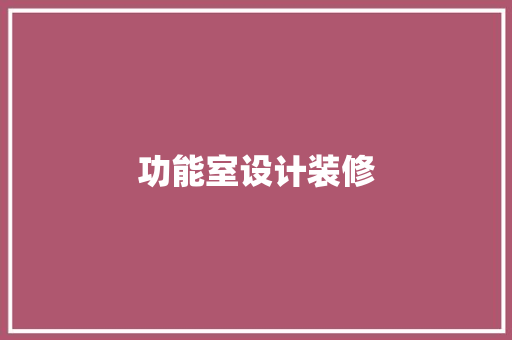 功能室设计装修 施工技术