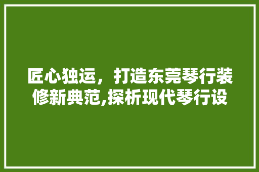 匠心独运，打造东莞琴行装修新典范,探析现代琴行设计与装修之路