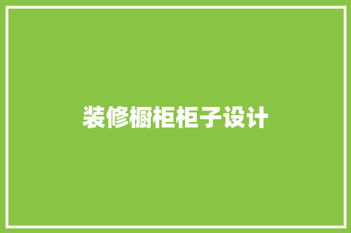 装修橱柜柜子设计