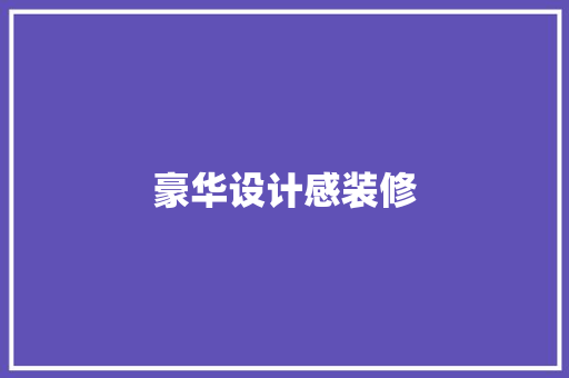 豪华设计感装修