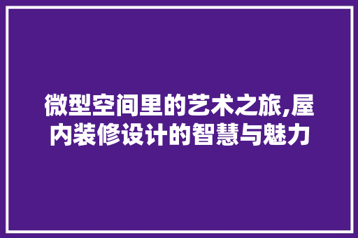微型空间里的艺术之旅,屋内装修设计的智慧与魅力