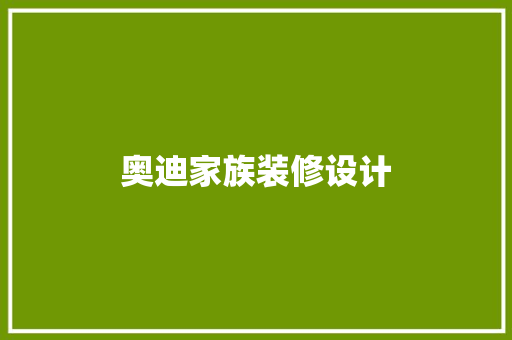 奥迪家族装修设计