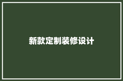 新款定制装修设计
