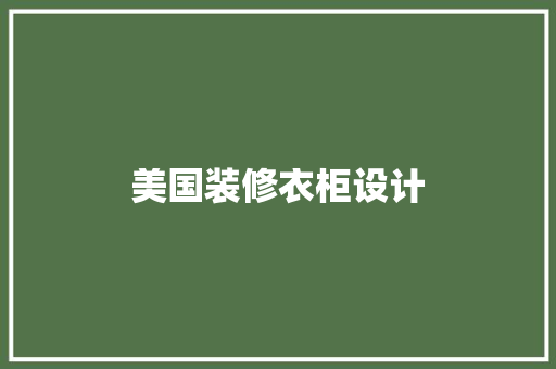 美国装修衣柜设计