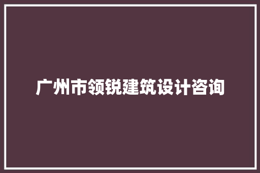 广州市领锐建筑设计咨询