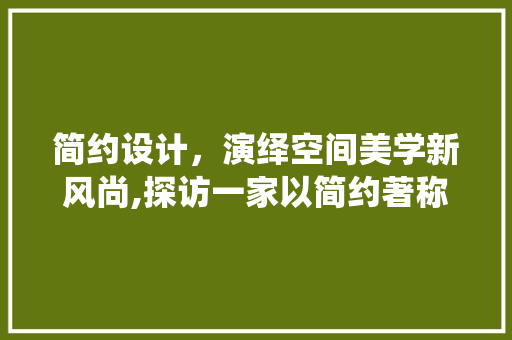 简约设计，演绎空间美学新风尚,探访一家以简约著称的装修公司 施工技术
