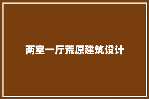 两室一厅荒原建筑设计 材料设备